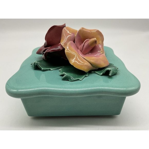 Johann Brahm California Vintage 1960s Floral Trinket Box MCM Collectible #275 - Picture 8 of 13